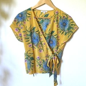 Madewell Silk Wrap Blouse Top